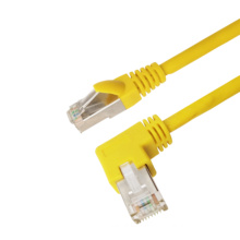 Factory Prices 26AWG Cat6a Cat6 sftp Patch Cable Left Angled to Straight Network Cable RJ45 Plug
